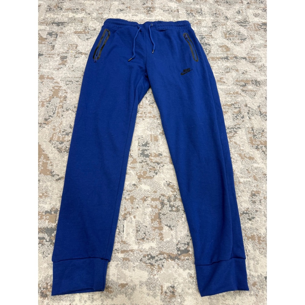 Nike Mens Tech Fleece Style Jogger Pants Royal Blue Bonded Zip Medium